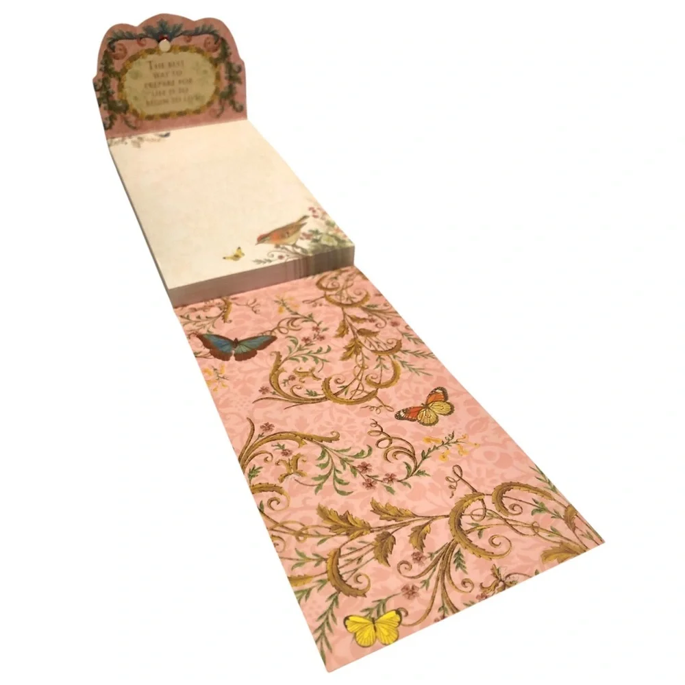 Punch Studio Embellished Long Notepad:  Inspirational Floral Birds (92815)